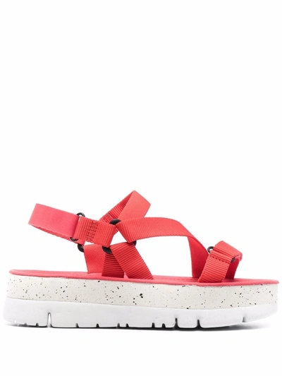 Shop Camper Oruga Up Platform Sandals In Rot