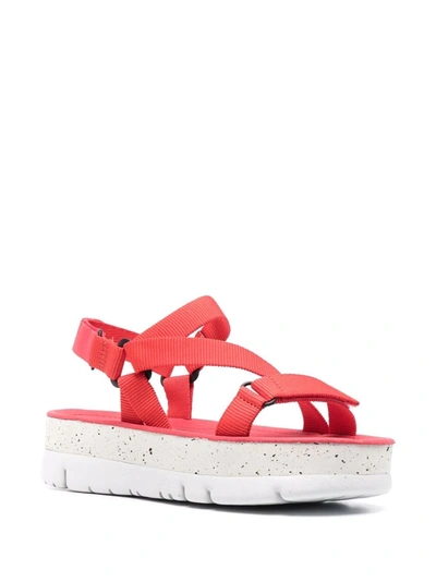 Shop Camper Oruga Up Platform Sandals In Rot