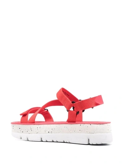 Shop Camper Oruga Up Platform Sandals In Rot