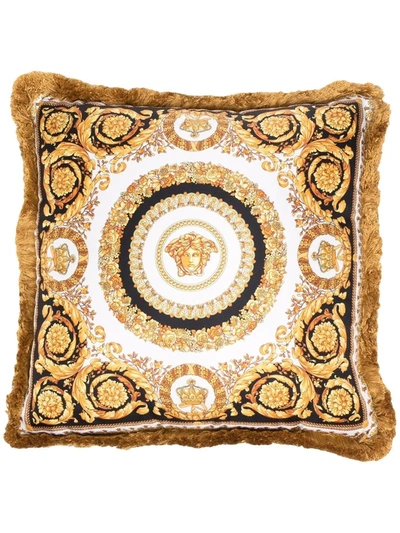 Shop Versace Crete De Fleur Cushion (45cm X 45cm) In Gelb