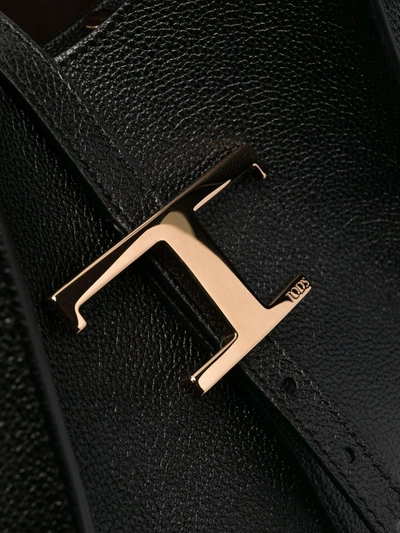 Tod's Timeless Leather Shopping Bag In Schwarz