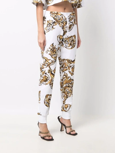 Shop Versace Jeans Couture Regalia Baroque Print Track Pants In Weiss