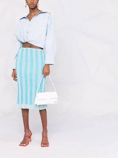 Jacquemus Le Bambino Long Shoulder Bag In Weiss