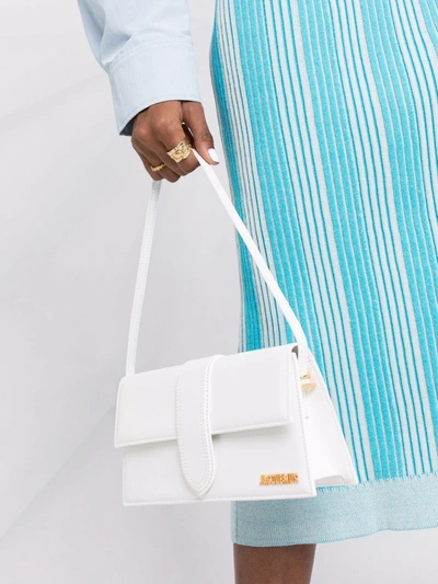 Shop Jacquemus Le Bambino Long Shoulder Bag In Weiss