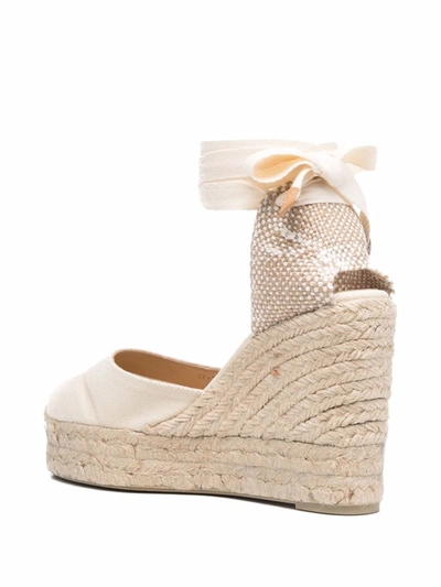 Shop Castaã±er Carina Wedge Espadrilles In Nude