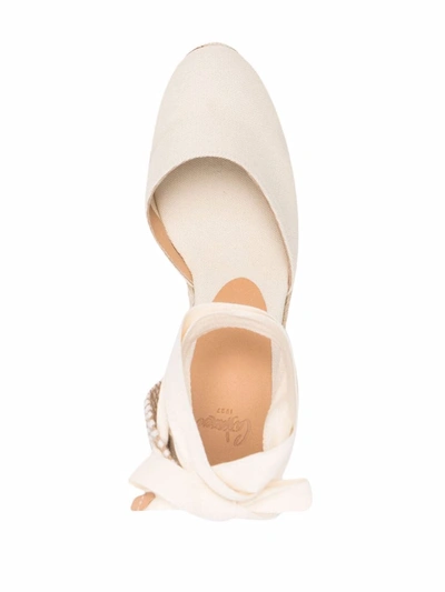 Shop Castaã±er Carina Wedge Espadrilles In Nude