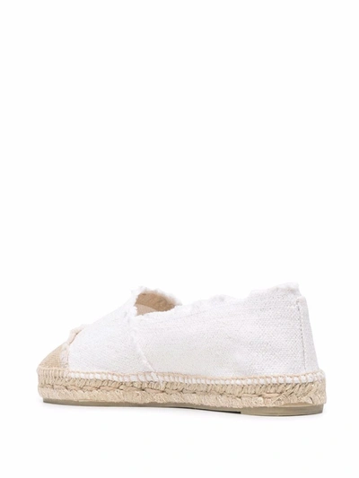 Castaã±er Kampala Glittered Linen Espadrilles In White