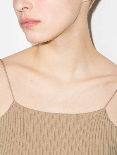 Shop Aeron Avedon Ribbed-knit Bodysuit In Neutrals