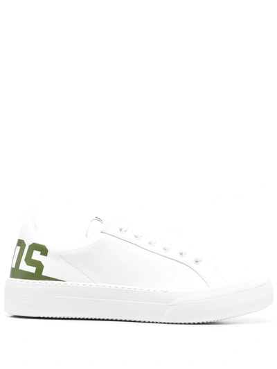Shop Gcds Low-top Rear Logo Sneakers In White