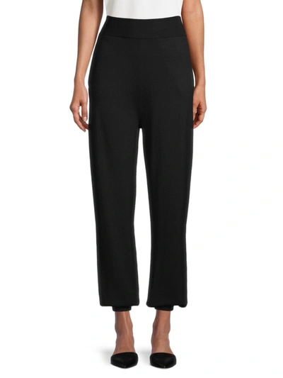 St John Women's Wool & Silk Pants In Black