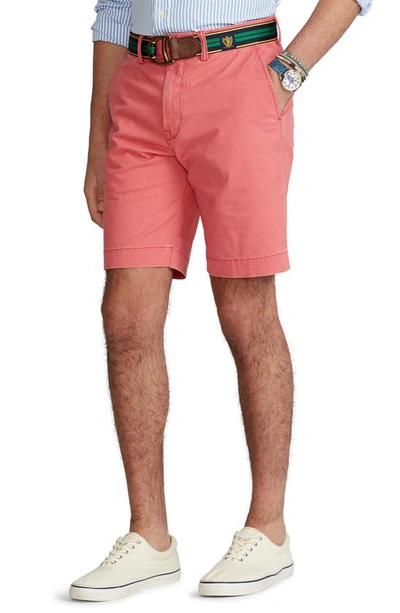 Shop Polo Ralph Lauren Flat Front Stretch Chino Shorts In Nantucket Red