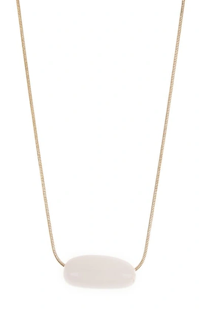 Shop Nordstrom Semi-precious Howlite Nugget Pendant Necklace In Rose Quartz- Gold