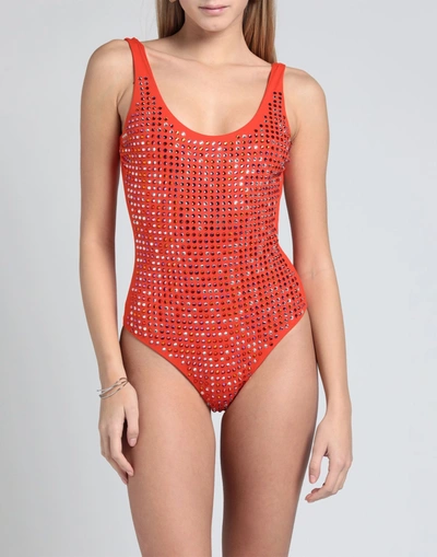 Shop Fisico One-piece Swimsuits In Orange