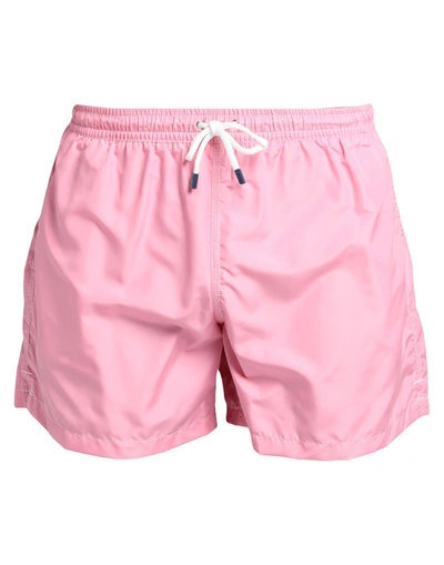 Shop Fedeli Swim Trunks In Pink