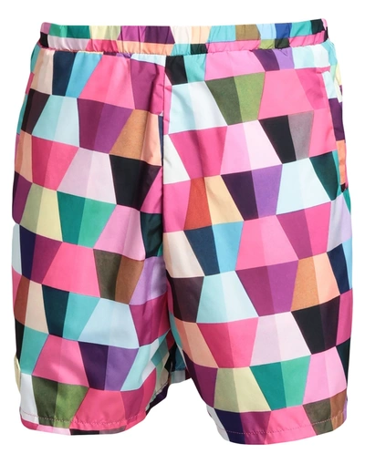 Shop Formy Studio Man Beach Shorts And Pants Fuchsia Size L Polyester In Pink