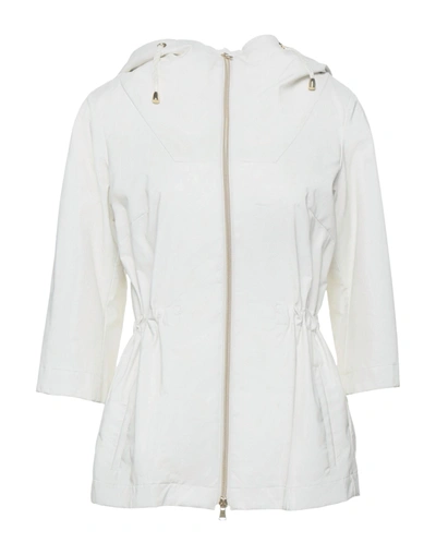Shop Geospirit Woman Overcoat White Size 10 Viscose, Polyamide