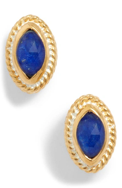 Shop Anna Beck Lapis Lazuli Stud Earrings In Goldapis