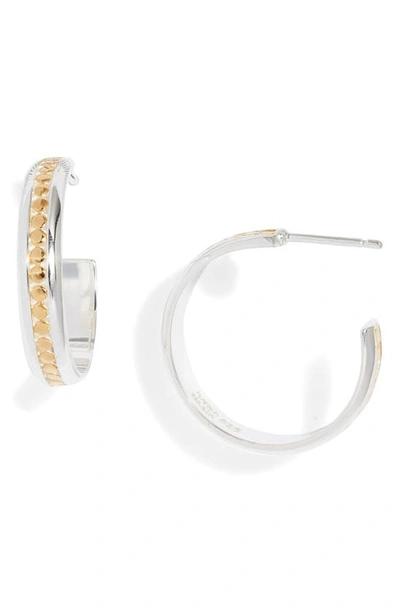 Shop Anna Beck Medium Classic Hoop Earrings In Gold/ Silver