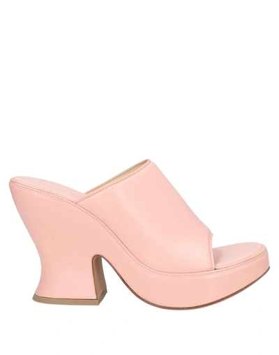 Shop Bottega Veneta Woman Sandals Salmon Pink Size 8 Soft Leather