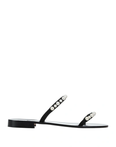 Shop Paolo Ferrara Woman Sandals Black Size 9 Soft Leather