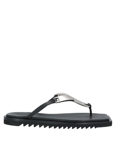 Shop Rick Owens Toe Strap Sandals In Silver