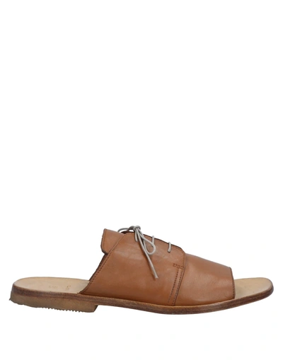 Shop Moma Man Sandals Tan Size 14 Calfskin In Brown