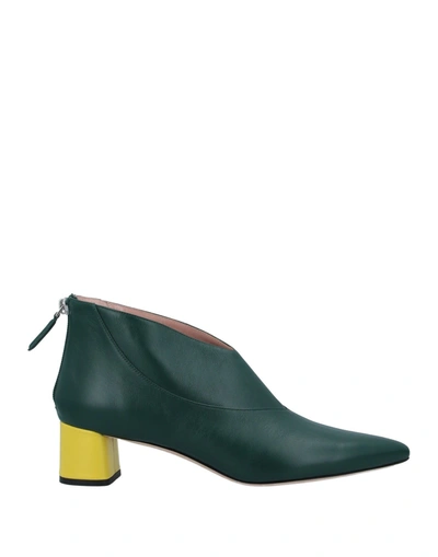Shop Emilio Pucci Woman Ankle Boots Dark Green Size 10 Soft Leather