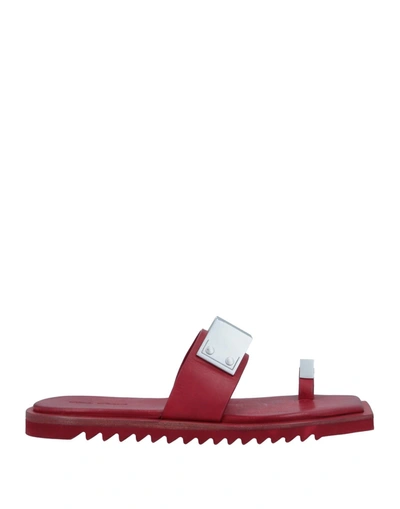 Shop Rick Owens Toe Strap Sandals In Red