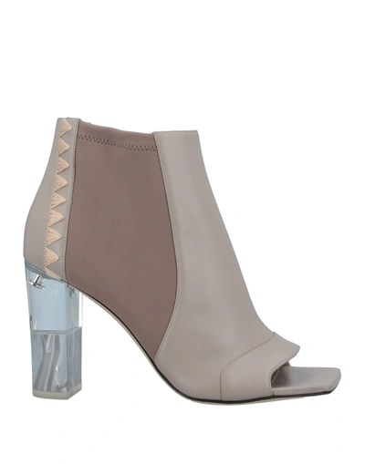 Shop Emilio Pucci Pucci Woman Ankle Boots Dove Grey Size 8 Soft Leather, Textile Fibers