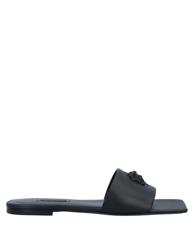 Shop Versace Woman Sandals Black Size 6.5 Calfskin