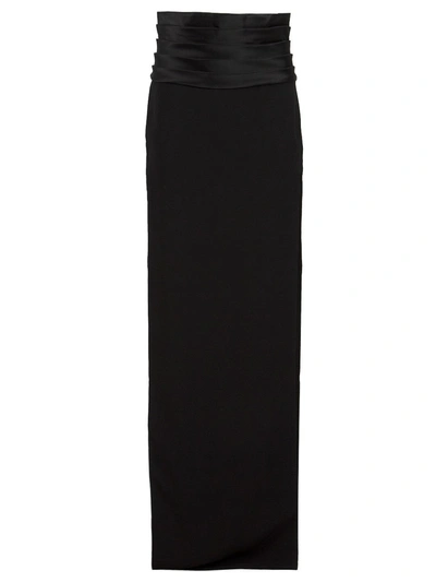 Shop Monot High Waisted Side Slit Maxi Skirt With Waistband Black