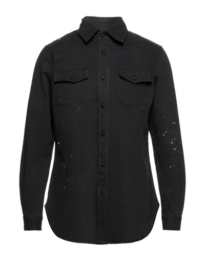 Shop Family First Milano Man Shirt Black Size L Cotton, Elastane