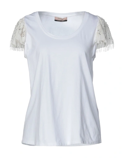 Shop Twinset Woman T-shirt White Size M Cotton, Polyester