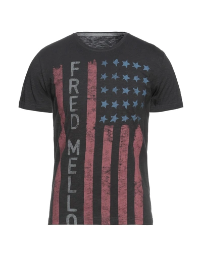 Shop Fred Mello T-shirts In Steel Grey