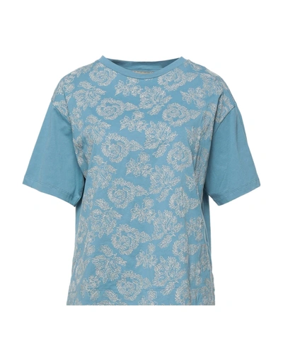 Shop Momoní Woman T-shirt Azure Size S Cotton In Blue