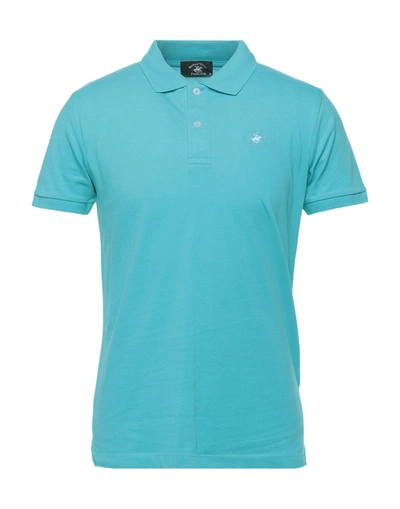 Shop Beverly Hills Polo Club Man Polo Shirt Turquoise Size Xxl Cotton, Elastane In Blue