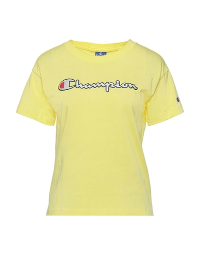 Shop Champion Woman T-shirt Yellow Size Xs Cotton