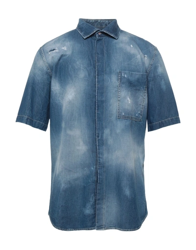 Shop Pmds Premium Mood Denim Superior Denim Shirts In Blue