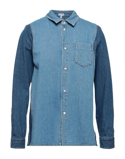 Shop Loewe Man Denim Shirt Blue Size 15 ¾ Cotton