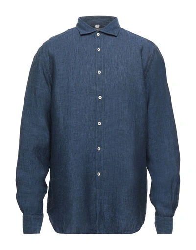Shop Portofiori Man Shirt Blue Size 15 ½ Linen