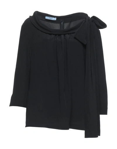Shop Prada Woman Blouse Black Size 8 Silk