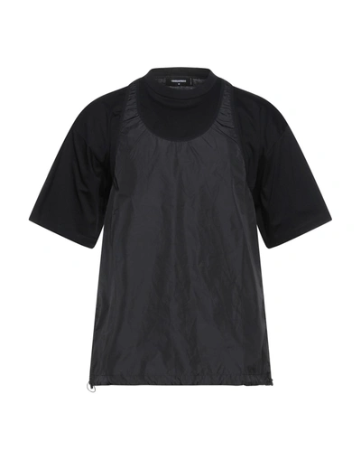 Shop Dsquared2 Man T-shirt Black Size M Cotton, Polyamide