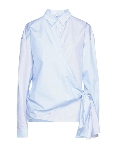Shop Loewe Woman Shirt Sky Blue Size 4 Cotton