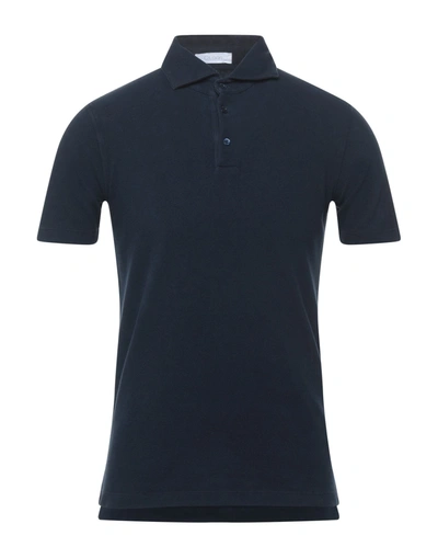 Shop Cruciani Polo Shirts In Dark Blue