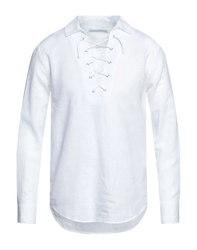 Shop Daniele Alessandrini Man Shirt White Size 15 ½ Linen, Cotton