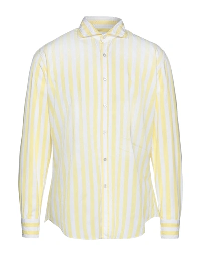 Shop Giannetto Shirts In Yellow