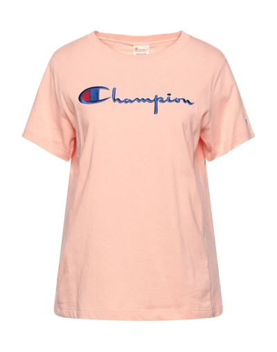 Shop Champion Woman T-shirt Salmon Pink Size L Cotton