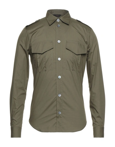 Shop Hōsio Man Shirt Military Green Size 15 ¾ Cotton, Polyester