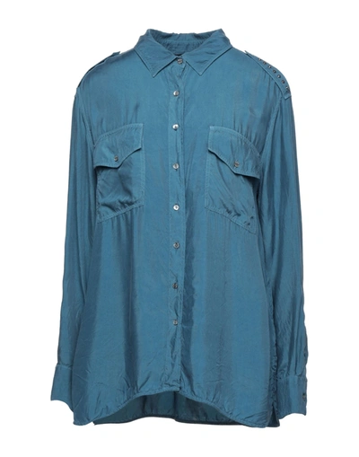 Shop Mason's Woman Shirt Pastel Blue Size 6 Cupro, Viscose