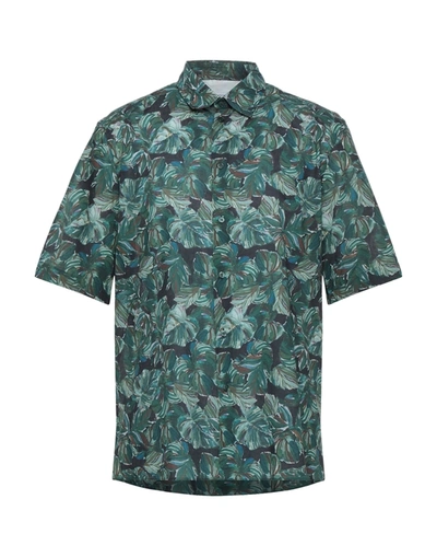 Shop Paolo Pecora Man Shirt Dark Green Size 16 ½ Cotton